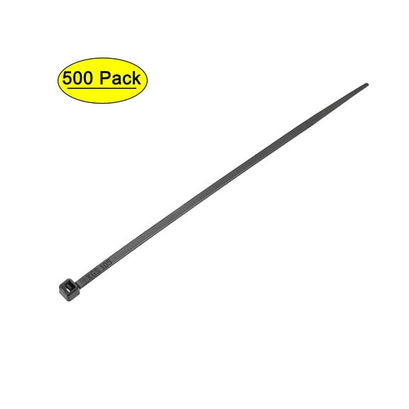 5 Inch x 0.13 Inch Black Self-Locking Nylon Tie Wraps Cable Zip Ties 500 Pack
