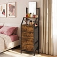 thumbnail image 3 of HIGDBFE 4-Drawer Dresser with Adjustable Mirror, Tall Fabric Vanity Chest for Bedroom, Hallway and Small Spaces, Brown, 3 of 10