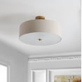 thumbnail image 6 of SAFAVIEH Jolana 20 in. Modern 3-Light Gold Painting Iron Mount Light with Cotton Shade, 6 of 8