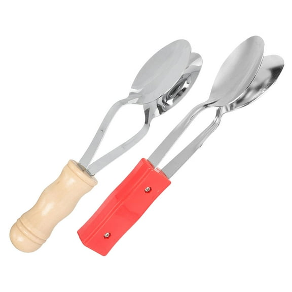 CRAFTHROU 2Pcs Professional Musical Spoon for Musicians Sound Production in Plastic