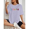 thumbnail image 4 of ALLTB Magical Shirt for Women Cute Embroidered Princess Dress Graphic Oversized T Shirt Women Family Holiday Vacation Tee Tops, 4 of 7