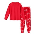 thumbnail image 5 of Bow Print Set For Kids Cozy Holiday Print Loungewear For Girls Festive Family Sleepwear Soft Two Piece Outfit Daily Outfit Sets Red 140(9-10 Years), 5 of 9