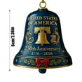 thumbnail image 3 of USA 250th Anniversary Liberty Bell Ornament Handmade Metal Commemorative Hanging Decor for Christmas Tree Garden Display Patriotic ors Keepsake and Holiday Decorations, Celebration Bell, 3D, 3 of 6
