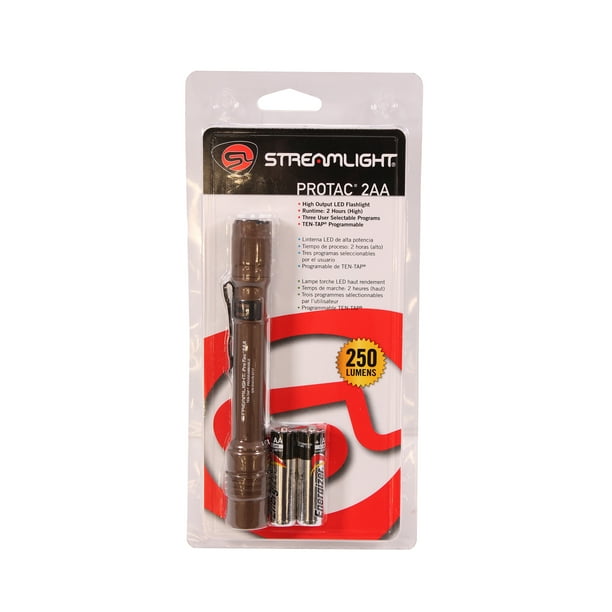 Streamlight ProTac 2AA 250 Lumen LED Flashlight w/ Sheath, Coyote Tan