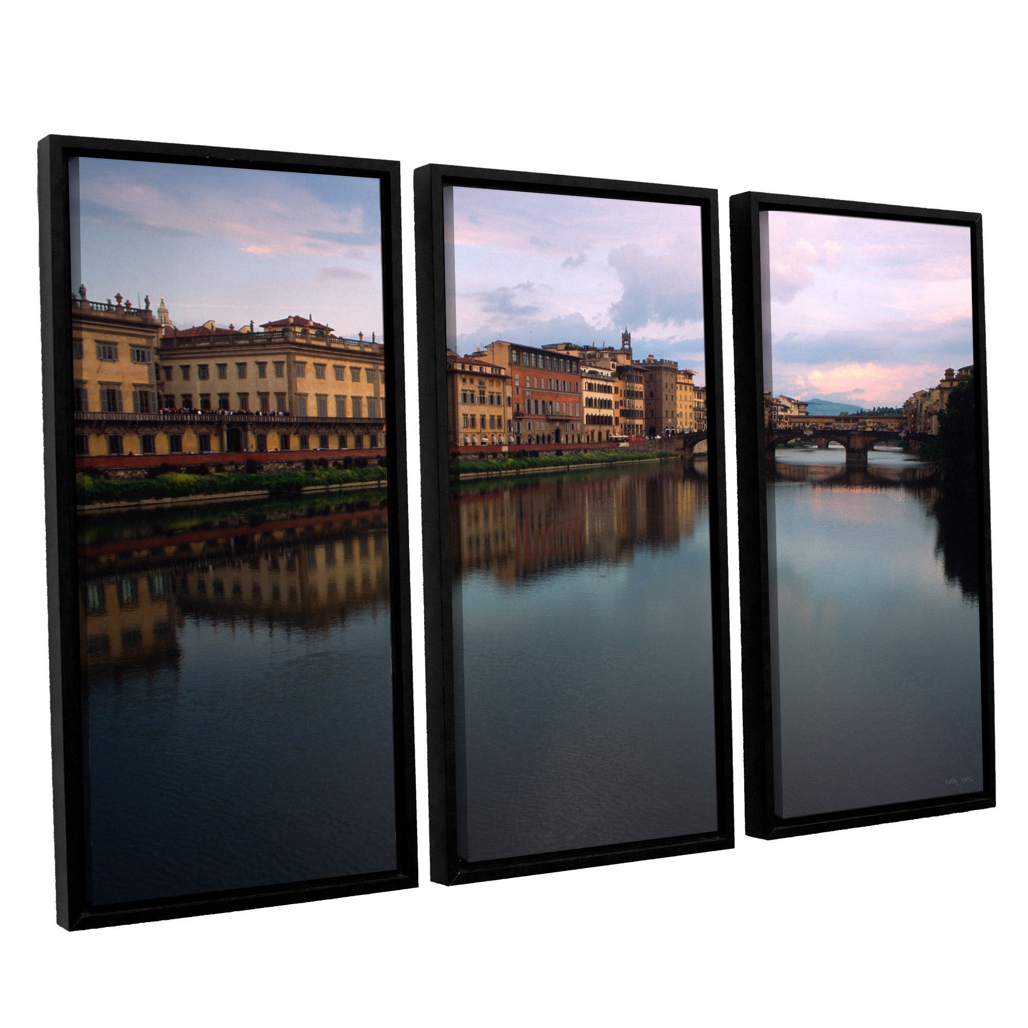ArtWall Kathy Yates "Florence Memories" 3-Piece Floater Framed Canvas Set