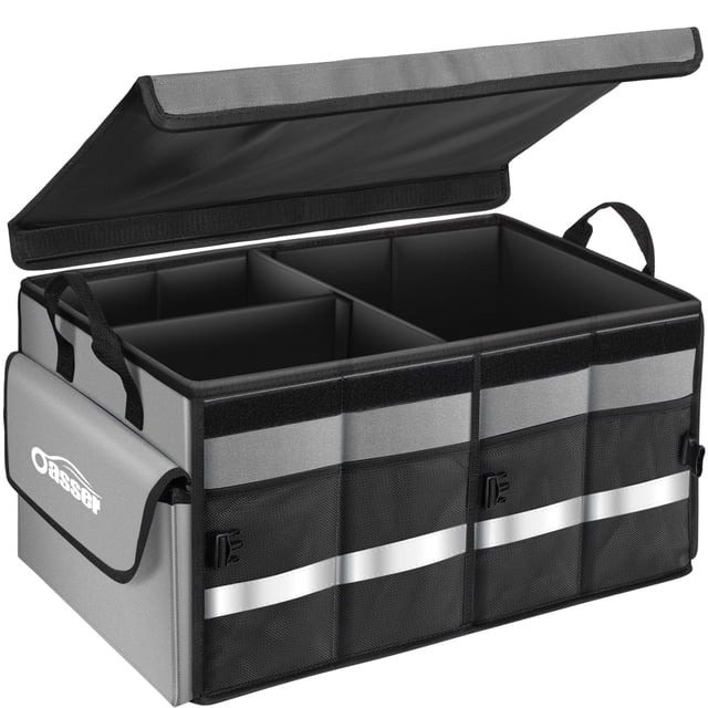 Organizador de maletero de coche Oasser plegable con tira reflectante