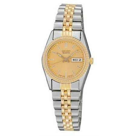 Seiko Women's SWZ056 Gold Tone Dial Stainless Steel Watch