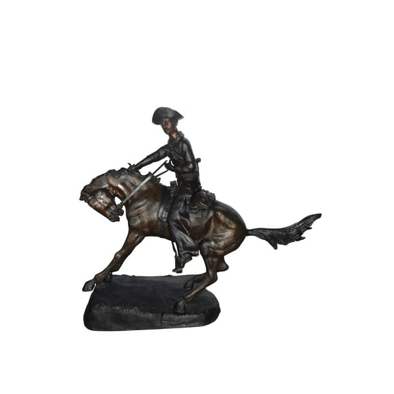 Giant Cowboy Remington bronze statue - Size: 66"L x 30"W x 58"H.