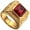 Red, variant on Men's Stainless Steel Square Multicolor Gemstone Ring Engraved Chinese Gold Dragon Classic Vintage Jewelry Black Size 8
