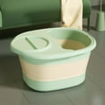 thumbnail image 6 of Hovmgk Foldable Foot Bath Bucket with Handle and Lid, Portable Foot Spa Bucket with Massage Acupoints, Compact Foot Bath Tub with Lid for Mobile Storage, Outdoor Use, Orange/Green/Blue, 6 of 9