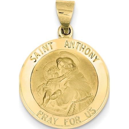 - Leslies Fine Jewelry Designer 14k Yellow Gold Saint Anthony Medal (19x27mm) Pendant Gift