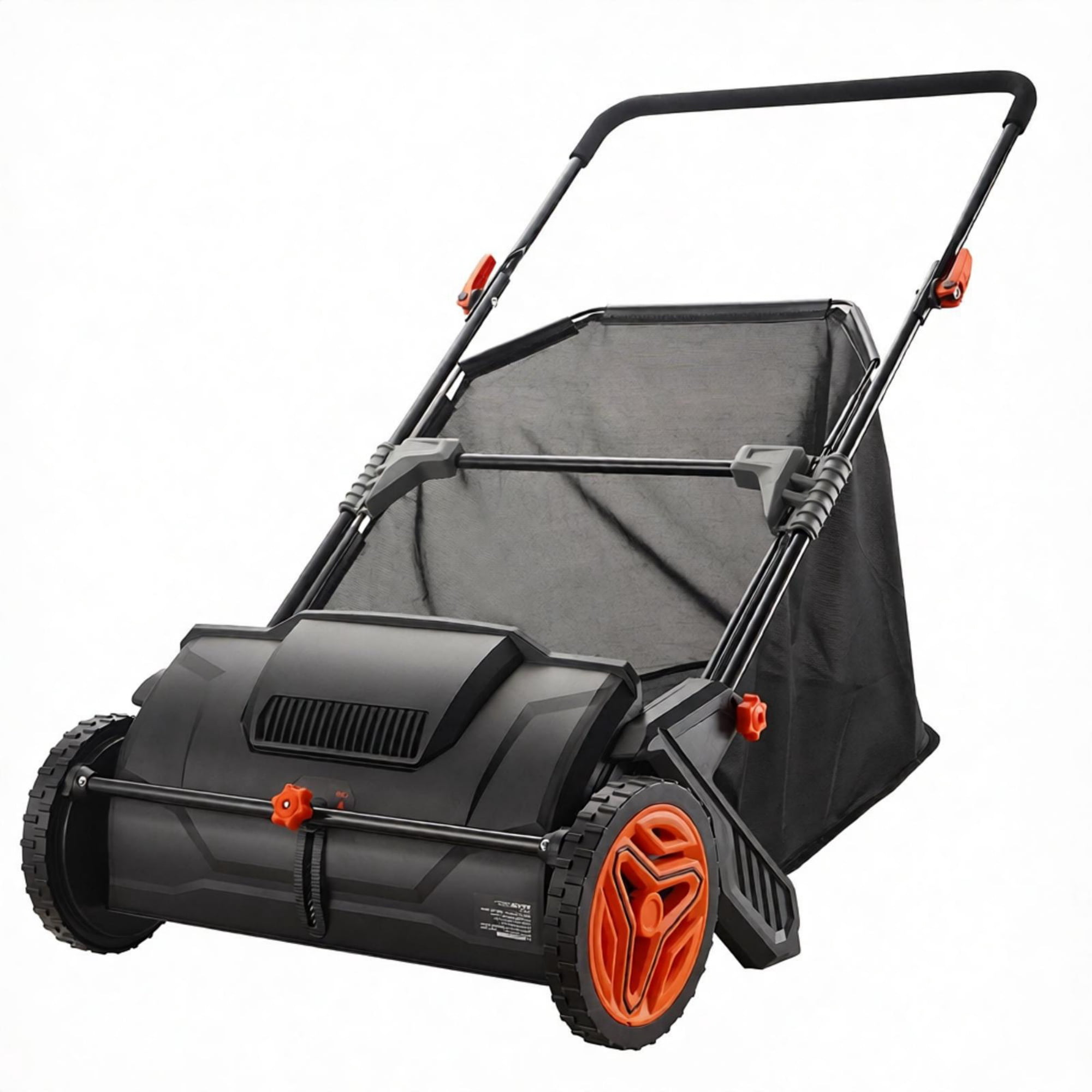 21" Push Lawn Sweeper with 2 Brushes, Heavy Duty Steel & Plastic Wheels, 3.5 cu.ft Leaf Collector