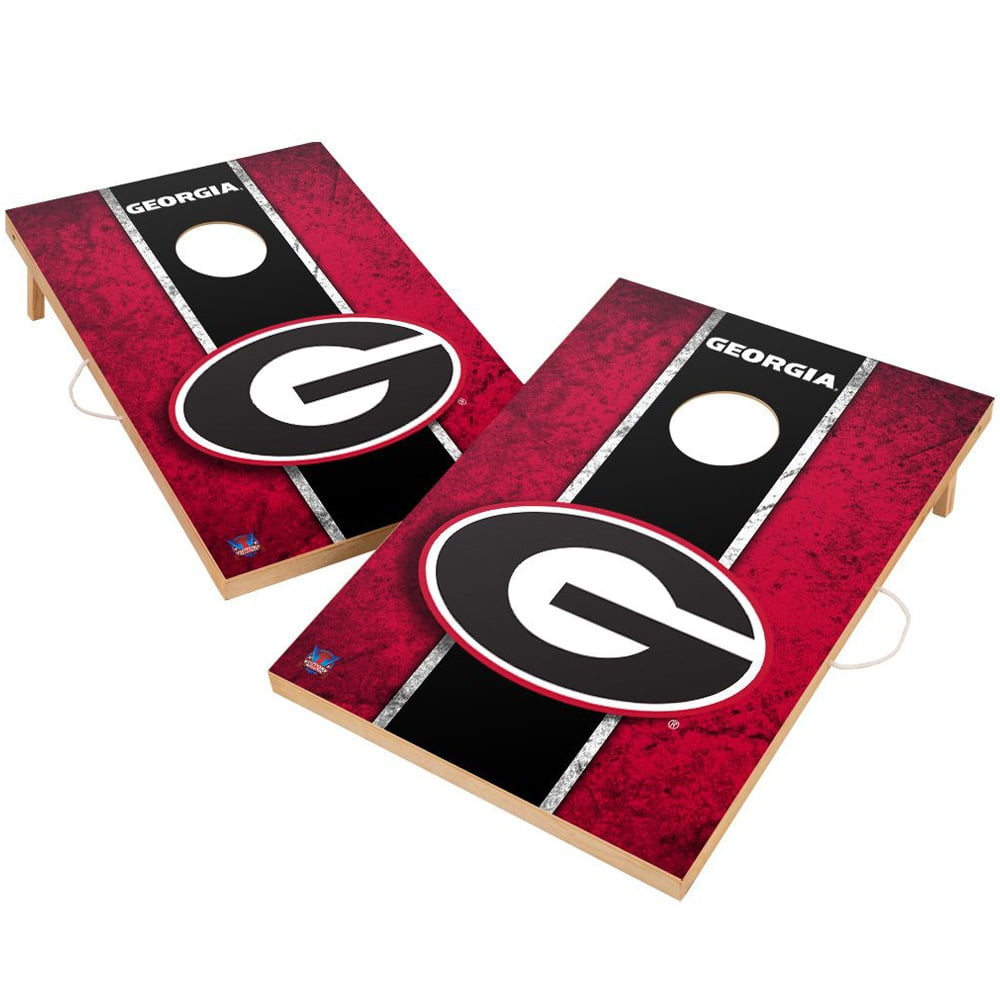 Georgia Bulldogs Rosewood Striped Cornhole Board Set 