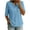 Blue, variant on JIAYUE Women's T Shirt Classic Knit Casual Solid Color Three Quarter Length Sleeve Tunic Shirts Comfort Crew Neck Button Down Tees Loose Female Versatile Everyday Loose Fit Tops