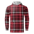 thumbnail image 4 of BJUTIR Men Fashion Hoodies Sweatshirts Autumn Winter Street Leisure Travel Outdoor Sports Plaid Print Slim Fit Hooded Long Sleeve Sweater Top, 4 of 4