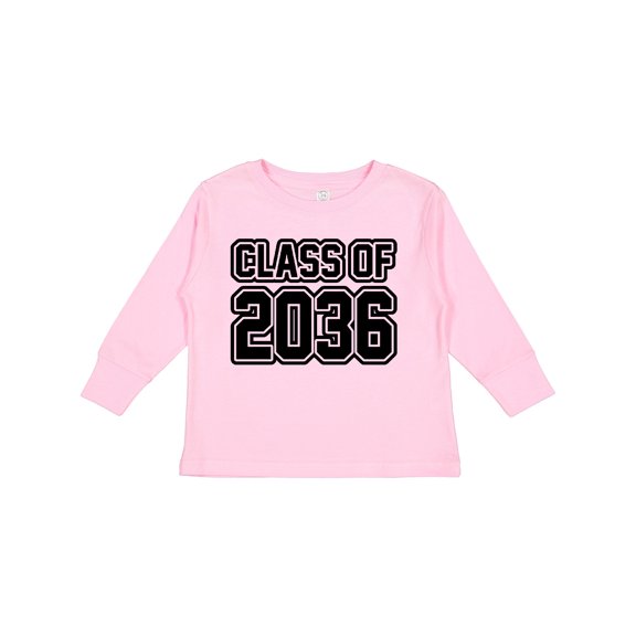 Inktastic Class of 2036 in Black Outlined Text Boys or Girls Long Sleeve Toddler T-Shirt