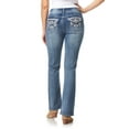 thumbnail image 3 of WallFlower Women's Luscious Curvy Bootcut Mid-Rise Bling Insta Stretch Juniors Jeans (Standard and Plus), 3 of 8