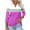 Violet, variante sur Soki Hauts Rayés pour Femmes T-shirt à Col en V avec Revers Manches 3/4 Décontracté