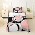 thumbnail image 2 of Castle Fairy Minimalist Circle Twin Sheets 3pcs,Mid Century Ring Shape Bedding,Pink Gray Black White,1 Flat Sheet, 1 Fitted Sheet and 1 Pillowcase, 2 of 7