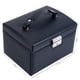 thumbnail image 3 of Joyero, Caja De Almacenamiento De Joyas De Cuero Pu De 3 Capas con Espejo Y Cerradura, Tipo Cajón, Utilizado para Guardar Anillos, 3 of 5
