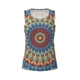 thumbnail image 4 of Xecao Round Mandala print women's scoop neck, loose-fit workout tank tops for the gym., 4 of 9