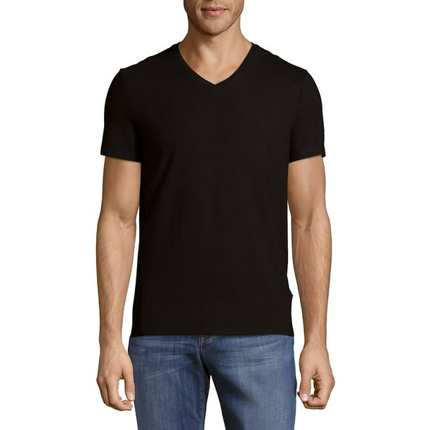 Blæse Kør væk tempo Calvin Klein Men's Slim-Fit Cotton V-Neck Short Sleeve T-Shirt - Walmart.com