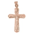 thumbnail image 1 of 14K Rose Gold Crucifix Pendant - 34 mm, 1 of 3