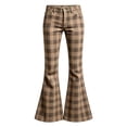 thumbnail image 5 of Glisme Little Girls Trousers Plaid Zip Front With Pockets Autumn Loose Fit Girls Flare Leg Pants Size 5-6 Years, 5 of 5