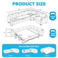 thumbnail image 2 of Tabaray Modern L Shaped Sleeper Sofa Bed with Small Full Mattress Bed, 104"Pull Out Sleeper Couch Bed Small Full Size,  6 Seater Sectional Furniture Sets for Living Room, Bedroom, Apartment, 2 of 14