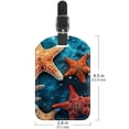 thumbnail image 6 of Square 2Pack PU Leather Starfish Cruise Luggage Tag with Privacy Cover and Name ID Tag for Travel Handbags Backpacks Luggage Tags, 6 of 6
