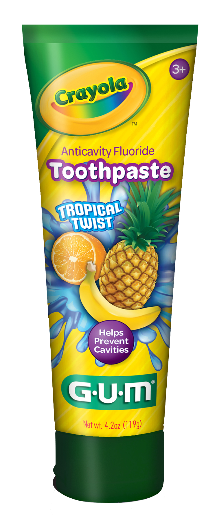 Sunstar GUM Crayola SqueezeAColor Tropical Twist Anticavity Fluoride