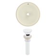 thumbnail image 1 of 16-in. W Round Bathroom Undermount Sink Set In Biscuit - White Hardware - Overflow Drain Incl. AI-24820, 1 of 7