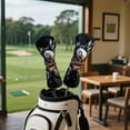 thumbnail image 3 of Uorisanigo 3pcs Golf Club Head Covers American Flag Bald Eagle Headcovers Set Includes Golf Driver Headcover, Fairway Wood Cover, Hybrid Cover, Golfing Accessories for Men Women, 3 of 7