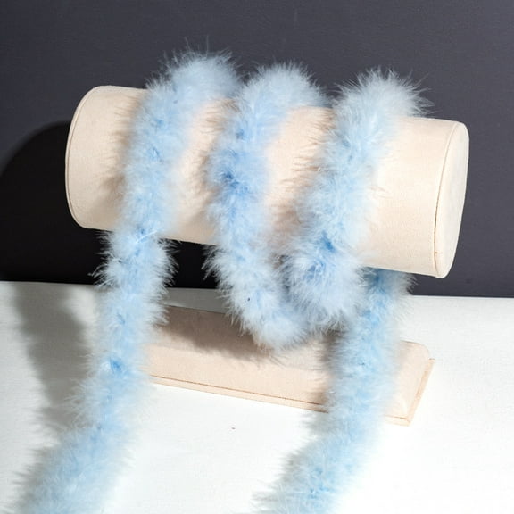 XmhyTop-A 2 Yards Fluffy Feather for DIY Crafts, Sewing Trim, Wedding & Party Decorations - Soft Plume Trim for Home Art Supplies,2 pcs,Light Blue