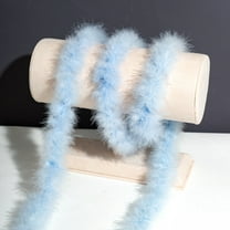 XmhyTop-A 2 Yards Fluffy Feather for DIY Crafts, Sewing Trim, Wedding & Party Decorations - Soft Plume Trim for Home Art Supplies,2 pcs,Light Blue