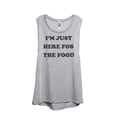 thumbnail image 1 of I'm Just Here For The Food Women's Fashion Sleeveless Muscle Workout Yoga Tank Top Sport Grey Small, 1 of 3