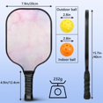 thumbnail image 4 of Pickleball Paddles Set Of 2, Fiberglass Surface, Fluid Smoke Aurora Art Style, 4 Balls & Bag, 4 of 5