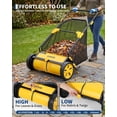 thumbnail image 2 of Push Lawn Sweeper, 30-Inch Manual Collector, 10 cu ft Heavy-Duty Mesh Bag, Wheel-Driven, 10-Level Adjustable Height for Lawn, Leaves, Outdoor Debris – Yellow, 2 of 7