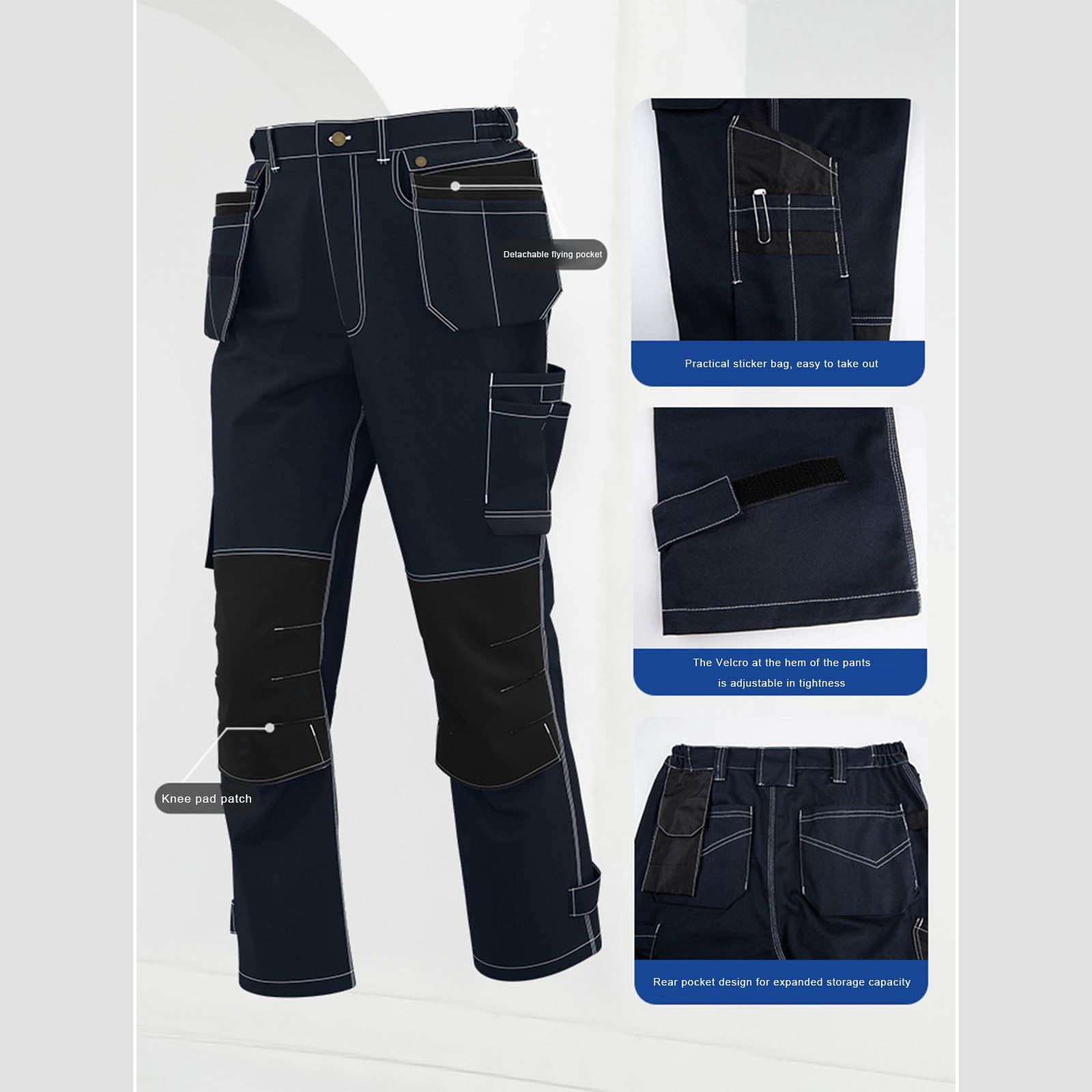Mens Pants Under $10 Cargo Construction Pants for Men - Wear Safety Pants with Knee Pads and Tool Pockets for Work and Outdoor Use
