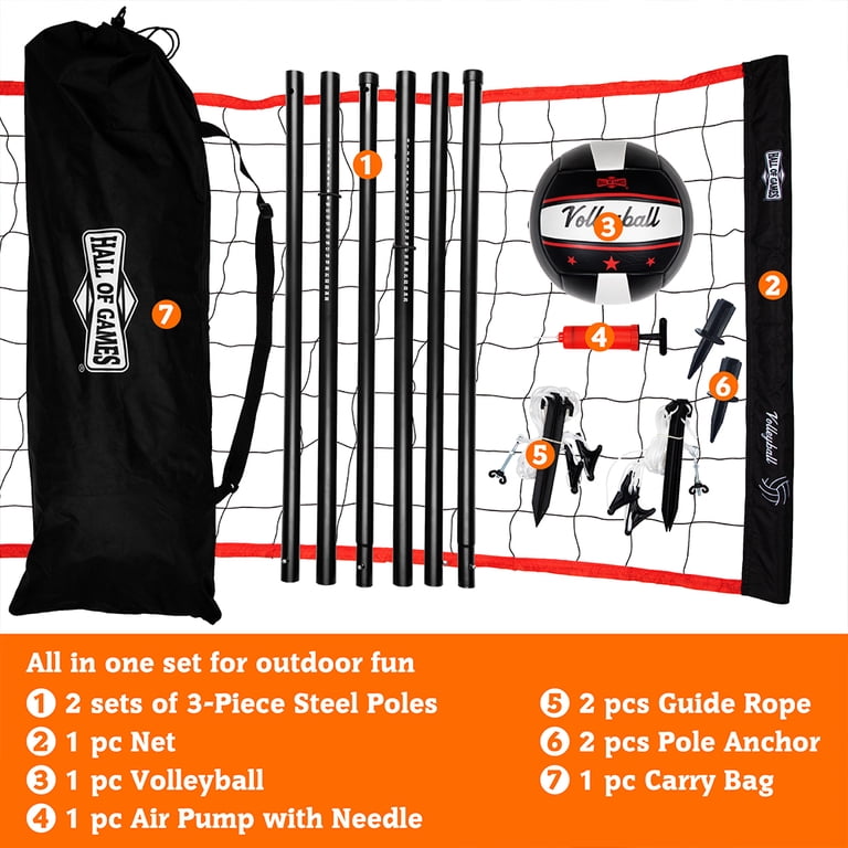 Hall of Games 32 ft Volleyball Set with Steel Poles and Ball photo 7
