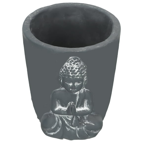 FRCOLOR Cement Buddha Head Planter Decorative Flower Pot Concrete Planters for Succulents