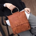 thumbnail image 3 of Women Fringe Tassel Crossbody Bag Leather Shoulder Bag Hobo Handbag, 3 of 5