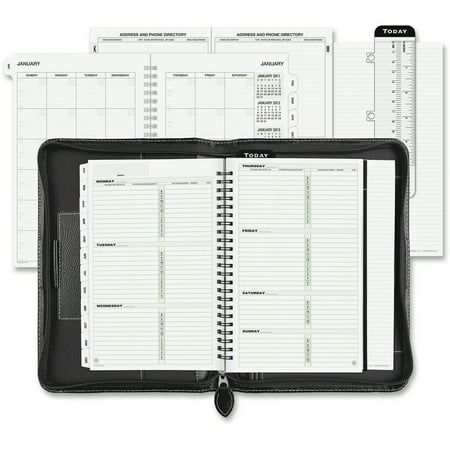 Day-Timer, DTM85467, Small BK Leather Organizer Starter Set, 1 Each, Black