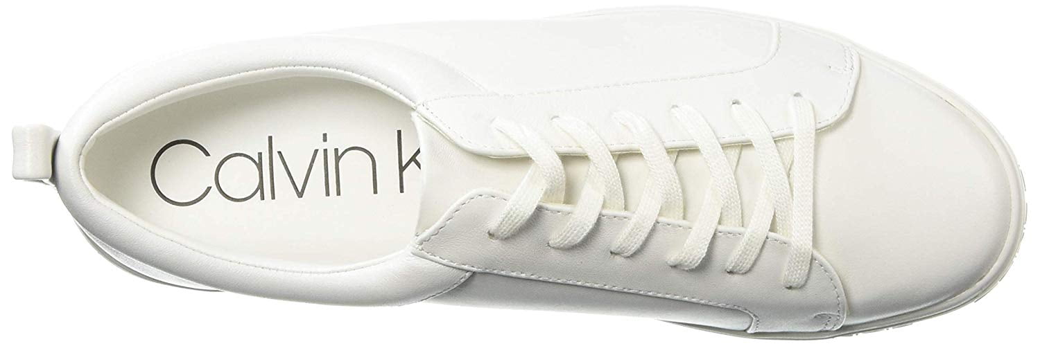 calvin klein white leather sneakers womens