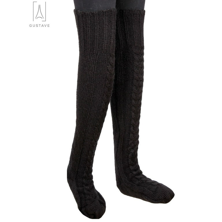 Gustave Women's Wool Thigh High Stockings,Over The Knee High Socks