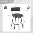 thumbnail image 3 of Costway 25" Upholstered Swivel Bar Stool Set of 4 with Padded Seat & Backrest Metal Frame Gray, 3 of 9