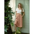 thumbnail image 6 of JWD Women's Skirts Flowy Maxi Skirt Summer Long Midi Length Casual Skirt Elegant Cool Dress with Pockets Khaki XL, 6 of 10