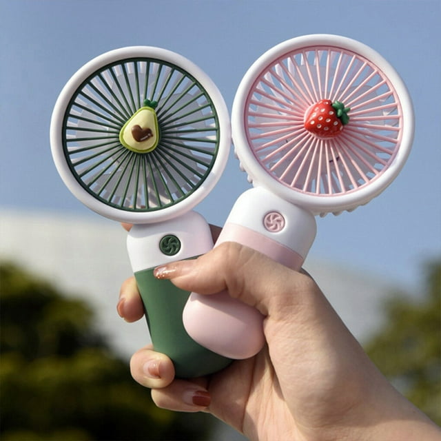 Handheld Mini Fan Rechargeable Student Study Sleeping Air Fans Running Walking Cooling Device Phone Holder for Household Yellow