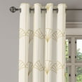 thumbnail image 2 of Ambesonne Art Deco Grommet Curtain, Eggshell Simple Vintage, 50"x63", Eggshell and Sand Brown, 2 of 5