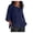 Navy, variant on Womens Linen Shirts Cute Summer Tops Summer Fashion Cropped Sleeves Round Neck Cotton Line Loose Shirt Blouse 2XL
